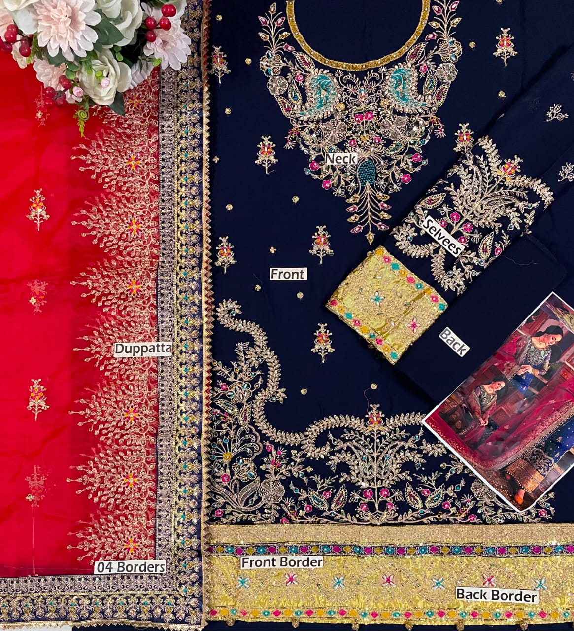 Nureh Chiffon Embroidered Unstitched Collection