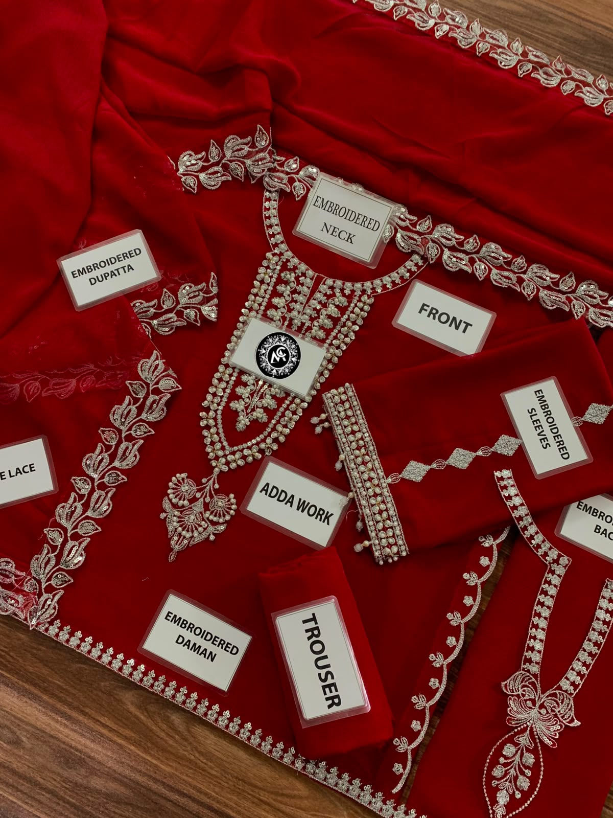 Baroque Embroided unstich 3pcs suit