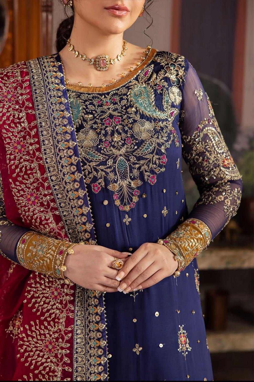 Nureh Chiffon Embroidered Unstitched Collection