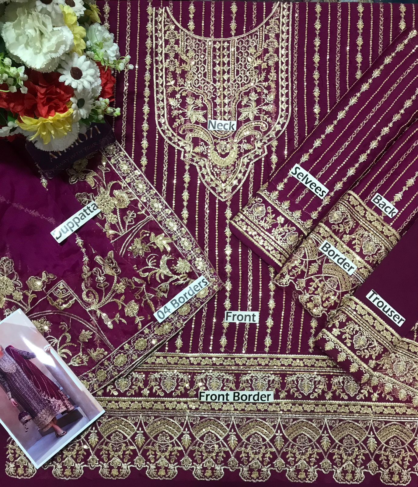 Presenting &nbsp:Kanwal Malik Chiffon Embroidered Unstitched Collection