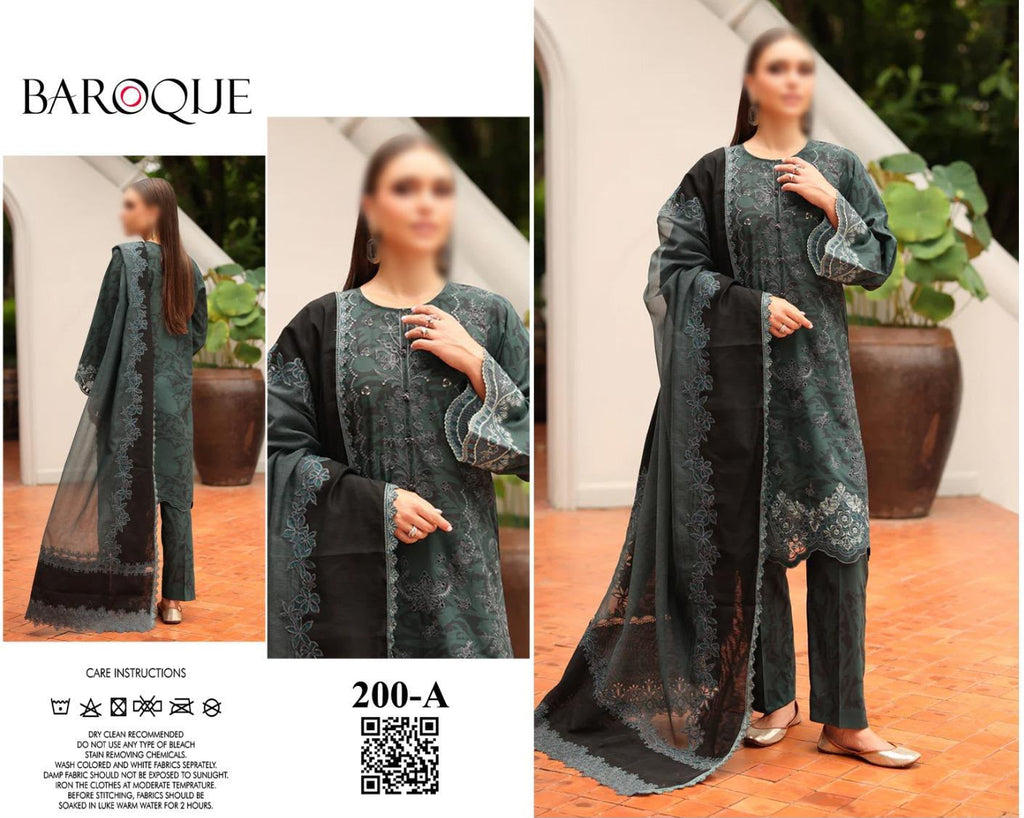 Brand Name : BAROOQUE  Design Code : 200 A